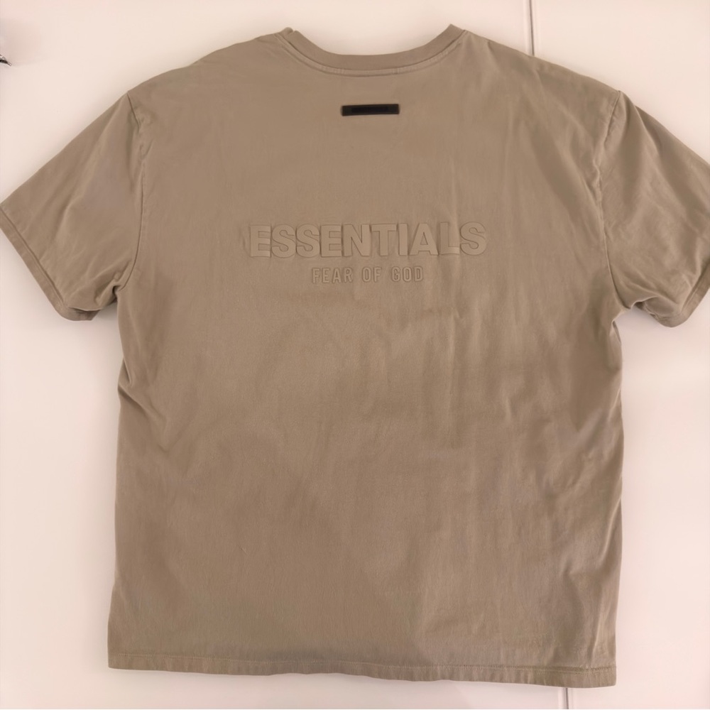 Fear of God Essentials Men's Short Sleeve Tee in Taupe - Picture 3 of 6
